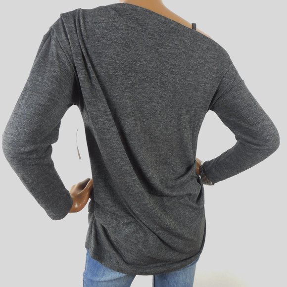 RACHEL ROY Top L NWT $69 Gray Knit Shirt Stretch - Picture 5 of 10